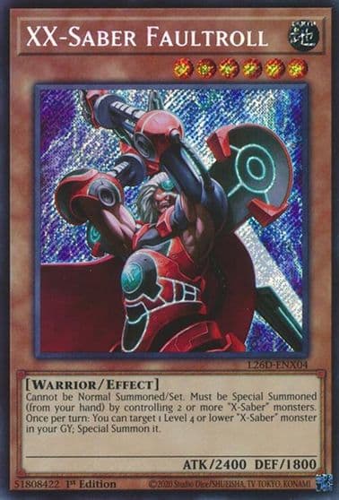 XX Saber Faultroll Secret Rare Legendary Modern Decks 2026 Yu-Gi-Oh! card