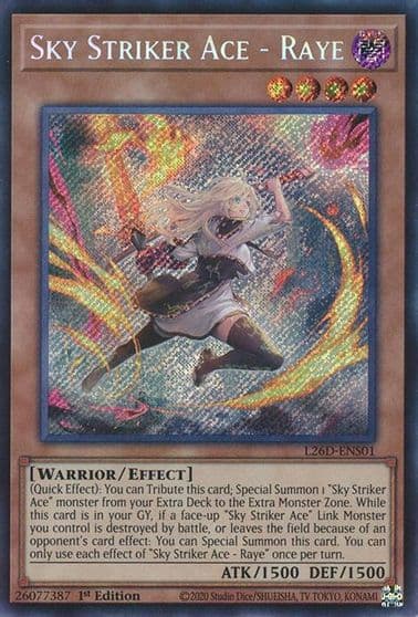 Sky Striker Ace Raye Alternate Art Secret Rare Legendary Modern Decks 2026 Yu-Gi-Oh! card