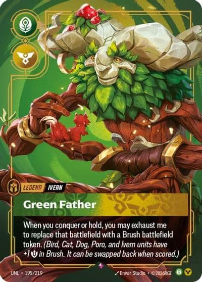 Ivern Green Father Unleashed Riftbound card