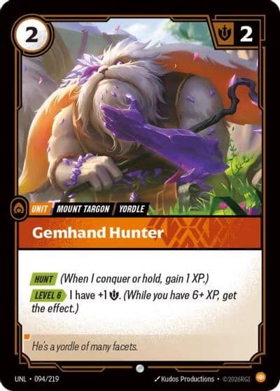 Gemhand Hunter Unleashed Riftbound card
