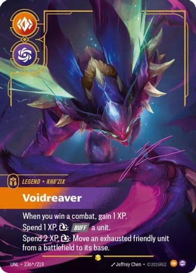 KhaZix Voidreaver Signature Unleashed Riftbound card