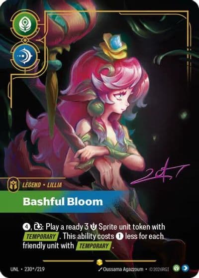 Lillia Bashful Bloom Signature Unleashed Riftbound card