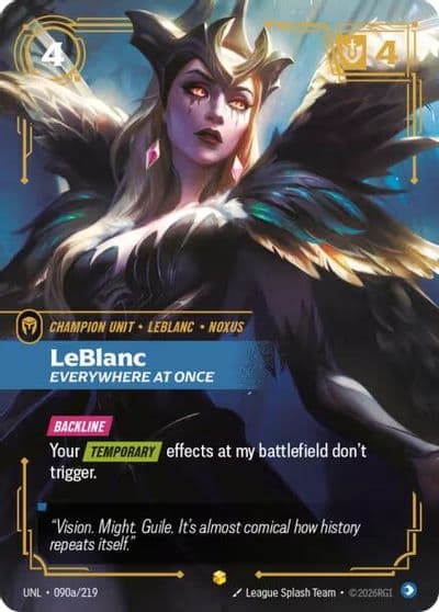 LeBlanc Everywhere At Once Alternate Art Unleashed Riftbound card