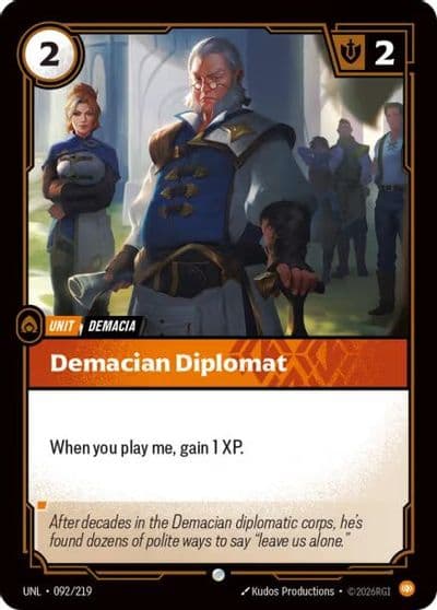 Demacian Diplomat Unleashed Riftbound card