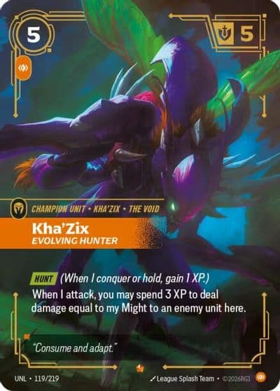 KhaZix Evolving Hunter Unleashed Riftbound card
