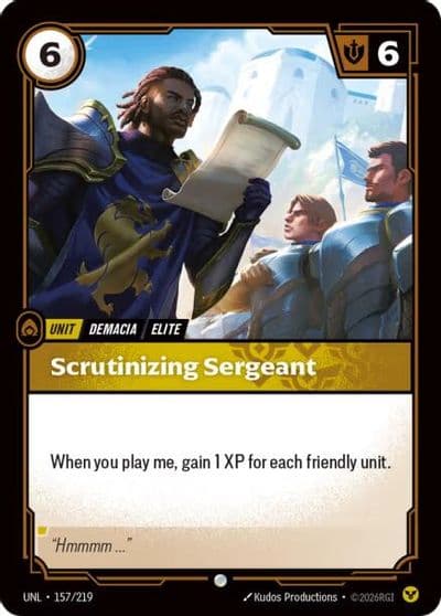 Scrutinizing Sergeant Unleashed Riftbound card