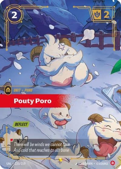 Pouty Poro Overnumbered Unleashed Riftbound card