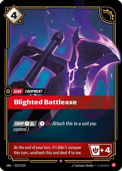 Blighted Battleaxe Unleashed Riftbound card