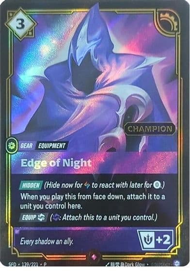 Edge of Night Champion Riftbound Organized Play Promotional Cards Riftbound card
