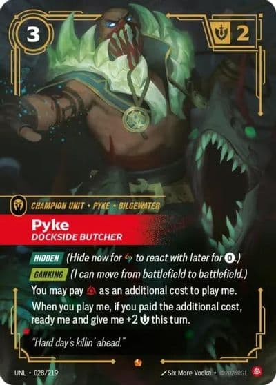 Pyke Dockside Butcher Unleashed Riftbound card