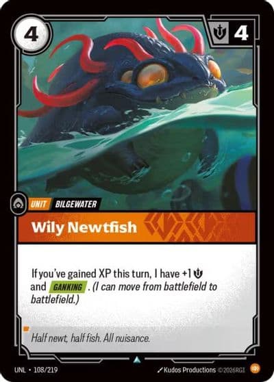Wily Newtfish Unleashed Riftbound card