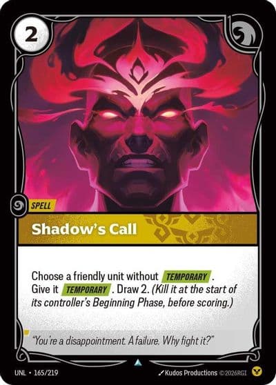 Shadows Call Unleashed Riftbound card