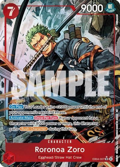 Roronoa Zoro EB04 007 Alternate Art Adventure on Kami's Island One Piece card