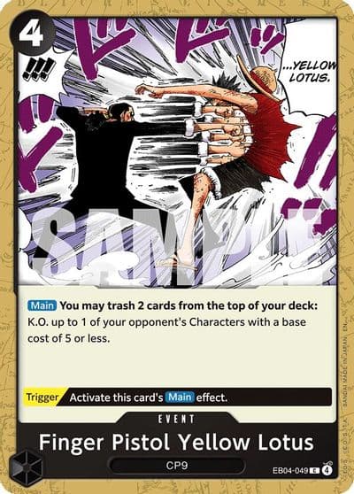 Finger Pistol Yellow Lotus Adventure on Kami's Island One Piece card