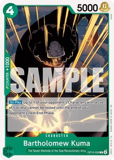 Bartholomew Kuma OP15 029 Adventure on Kami's Island One Piece card