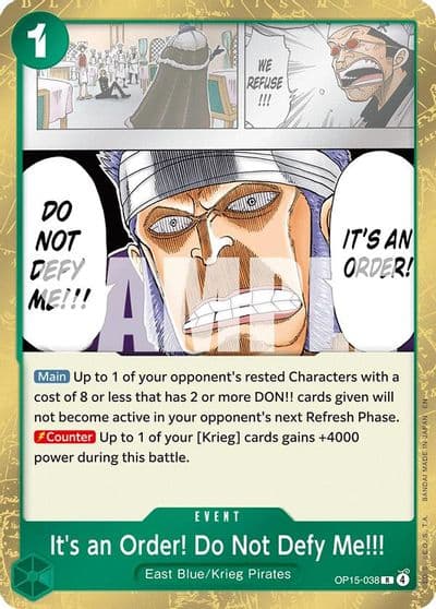 Its an Order Do Not Defy Me Adventure on Kami's Island One Piece card