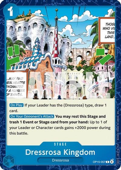 Dressrosa Kingdom Adventure on Kami's Island One Piece card