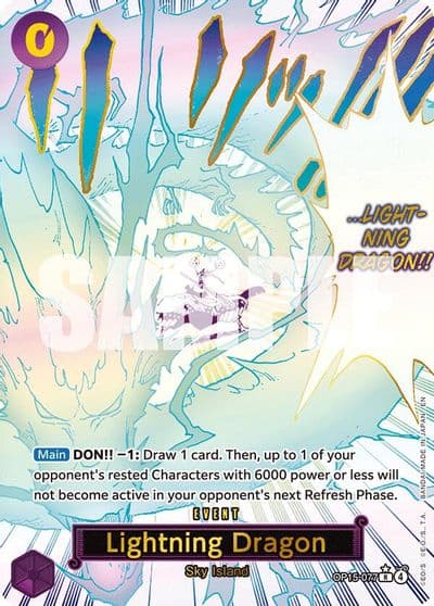 Lightning Dragon Alternate Art Adventure on Kami's Island One Piece card