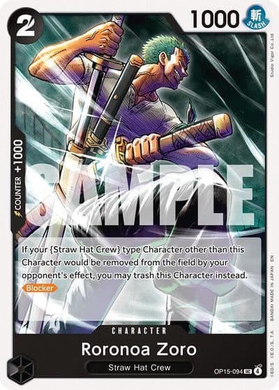 Roronoa Zoro OP15 094 Adventure on Kami's Island One Piece card