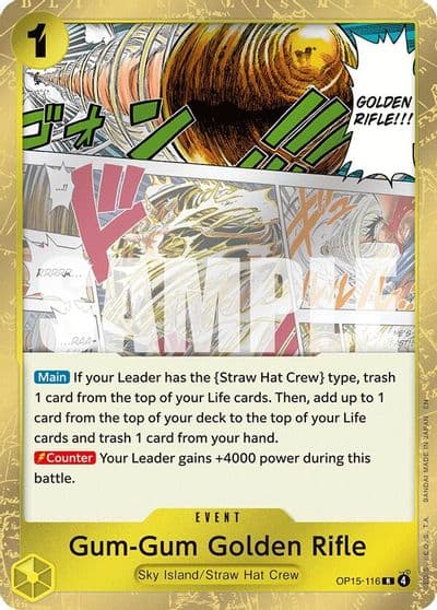 Gum Gum Golden Rifle Adventure on Kami's Island One Piece card