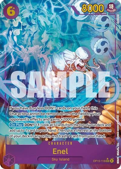 Enel OP15 118 Alternate Art Adventure on Kami's Island One Piece card