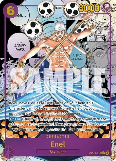 Enel OP15 118 Manga Adventure on Kami's Island One Piece card