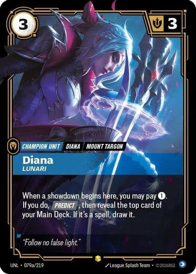 Diana Lunari Alternate Art Unleashed Riftbound card