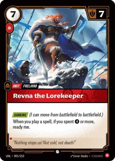 Revna the Lorekeeper Unleashed Riftbound card