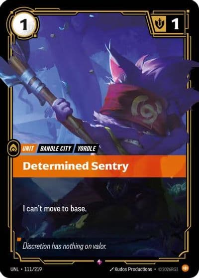 Determined Sentry Unleashed Riftbound card