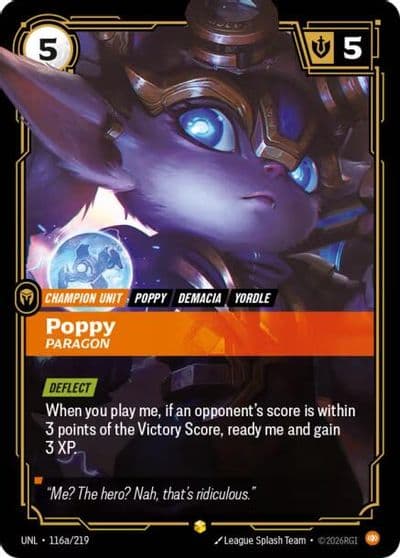 Poppy Paragon Alternate Art Unleashed Riftbound card