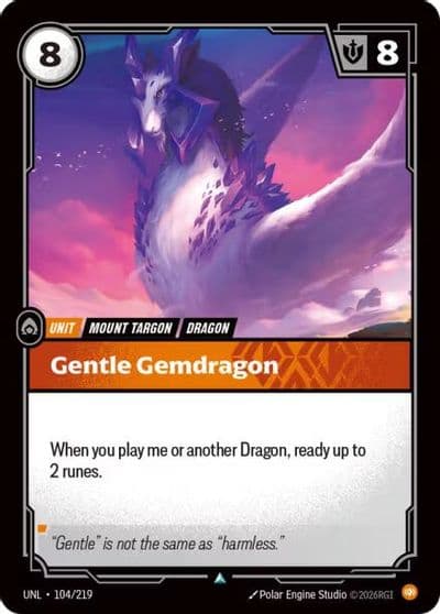 Gentle Gemdragon Unleashed Riftbound card