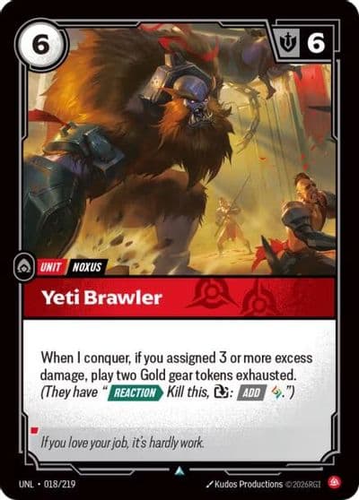 Yeti Brawler Unleashed Riftbound card