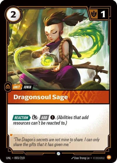 Dragonsoul Sage Unleashed Riftbound card
