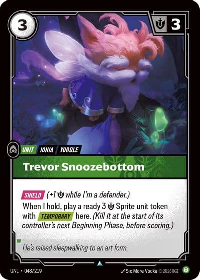 Trevor Snoozebottom Unleashed Riftbound card