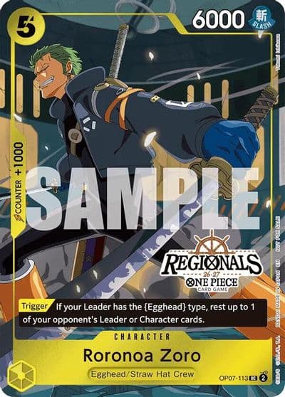 Roronoa Zoro 113 Regional Participation Pack 2026 Vol1 One Piece Promotion Cards One Piece card