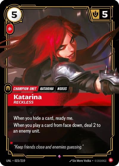Katarina Reckless Unleashed Riftbound card
