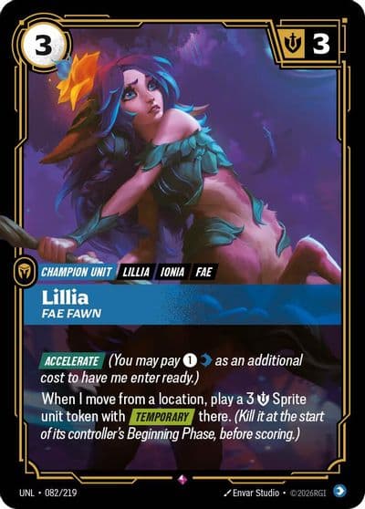 Lillia Fae Fawn Unleashed Riftbound card