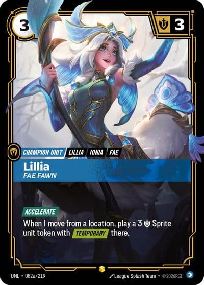 Lillia Fae Fawn Alternate Art Unleashed Riftbound card