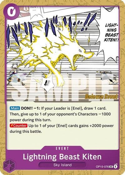 Lightning Beast Kiten Adventure on Kami's Island Release Event Cards One Piece card