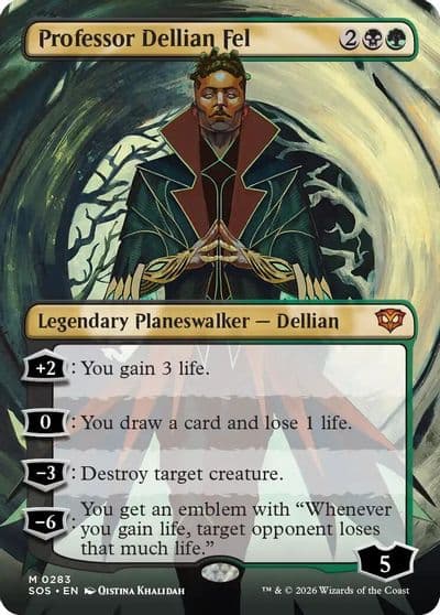 Professor Dellian Fel Borderless Secrets of Strixhaven Magic card