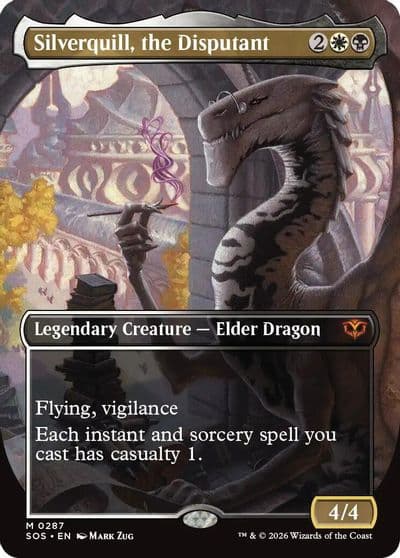 Silverquill the Disputant Borderless Secrets of Strixhaven Magic card
