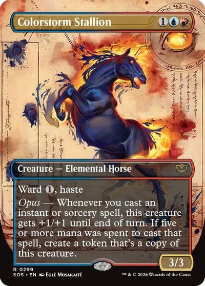 Colorstorm Stallion Borderless Secrets of Strixhaven Magic card
