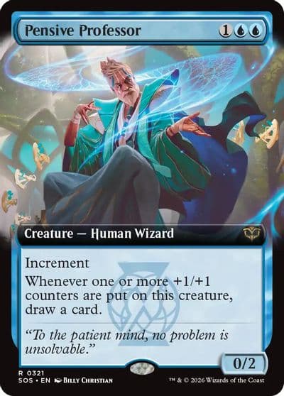 Pensive Professor Extended Art Secrets of Strixhaven Magic card