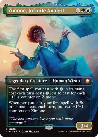 Zimone Infinite Analyst Borderless Commander: Secrets of Strixhaven Magic card