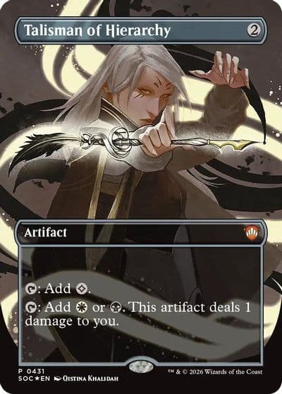 Talisman of Hierarchy Borderless Commander: Secrets of Strixhaven Magic card