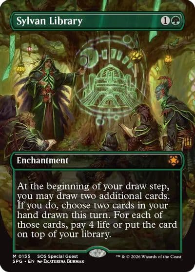 Sylvan Library Borderless Special Guests Magic card