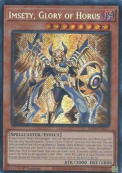 Imsety Glory of Horus Secret Rare Rarity Collection 5 Yu-Gi-Oh! card