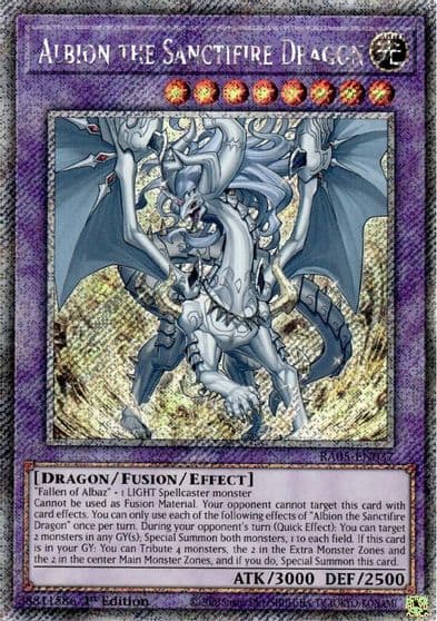 Albion the Sanctifire Dragon Platinum Secret Rare Rarity Collection 5 Yu-Gi-Oh! card