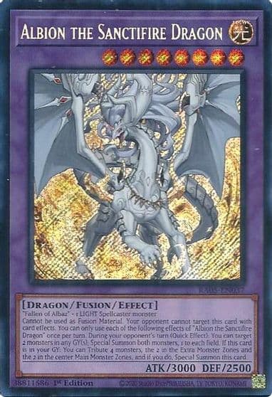 Albion the Sanctifire Dragon Secret Rare Rarity Collection 5 Yu-Gi-Oh! card