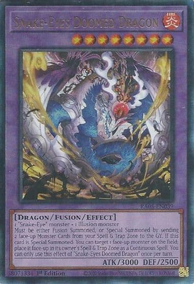 Snake Eyes Doomed Dragon Ultimate Rare Rarity Collection 5 Yu-Gi-Oh! card
